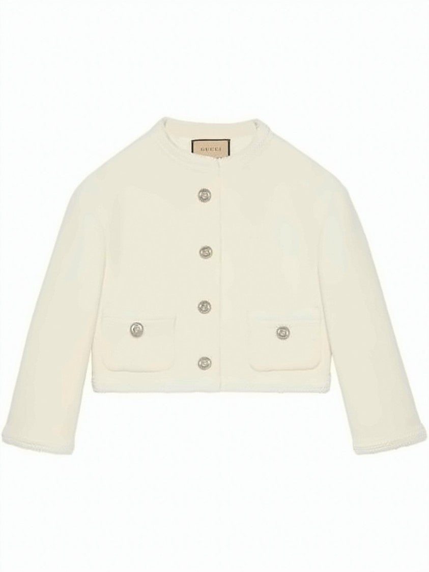 Gucci Cropped Textured Wool And Polyamide Blend Jacket