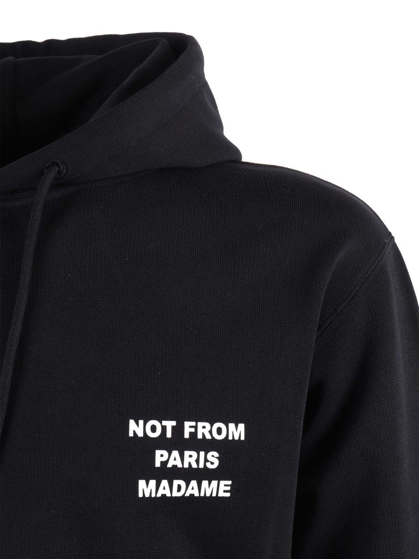 Drôle De Monsieur Black Bold Slogan Hoodie