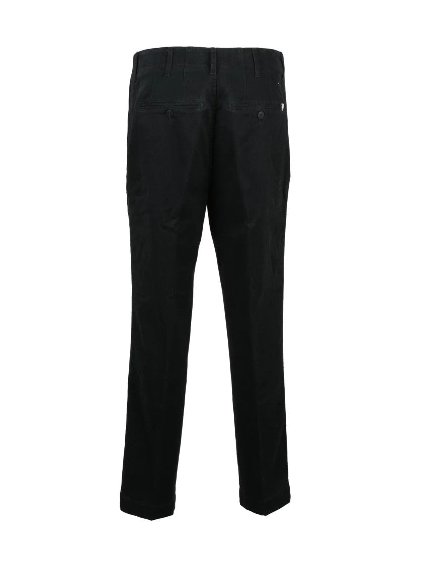 Dondup Black Janis Straight-Leg Stretch Cotton Trousers