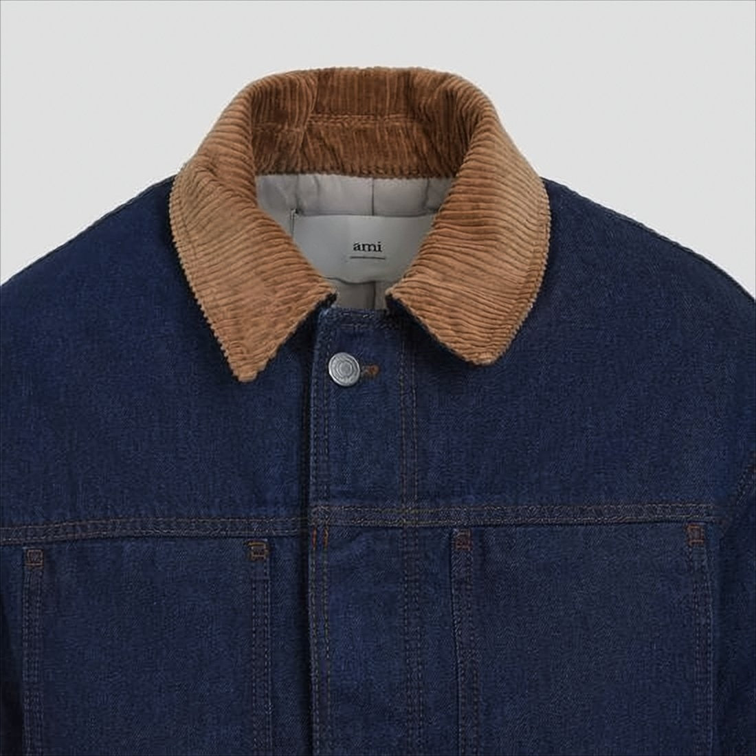 Ami Paris Dark Denim Padded Walker Jacket