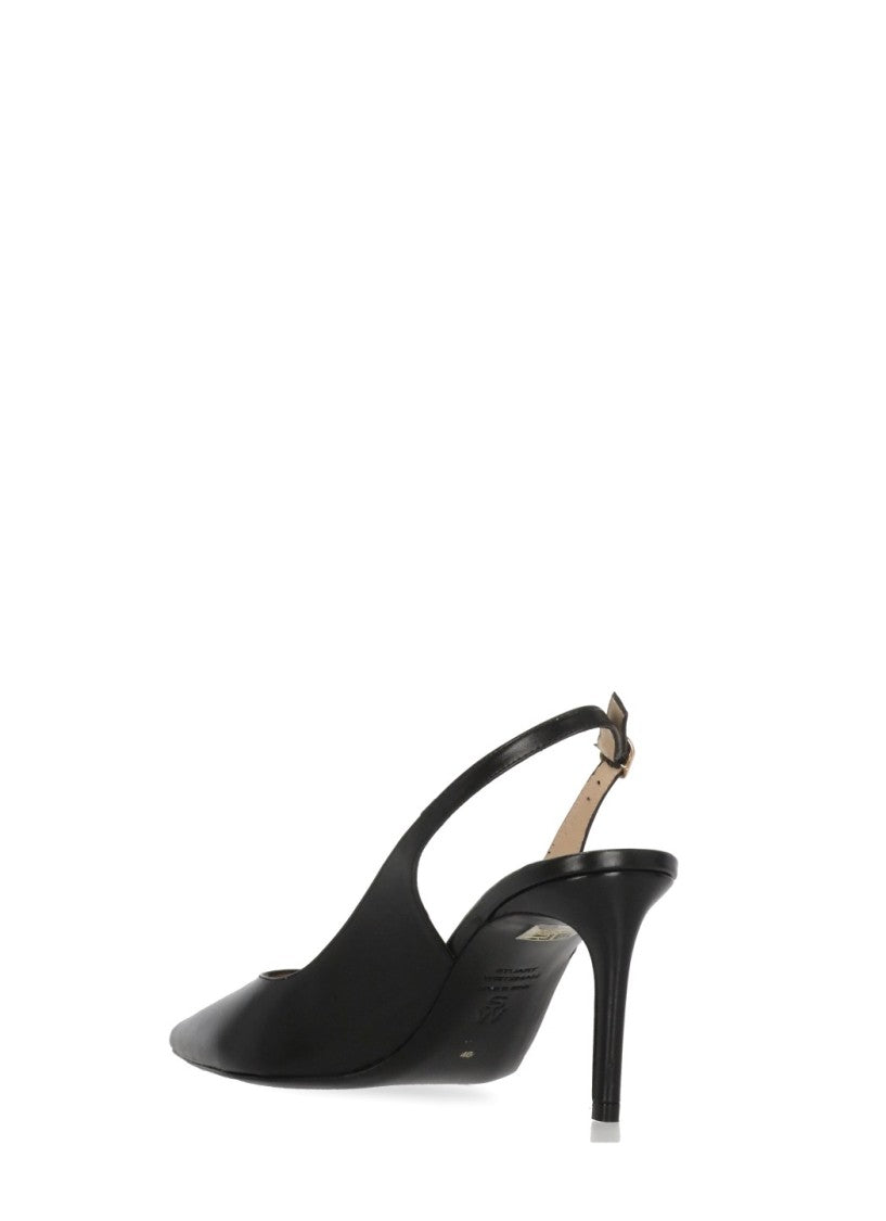 Stuart Weitzman Black Power 75 Slingback Pumps