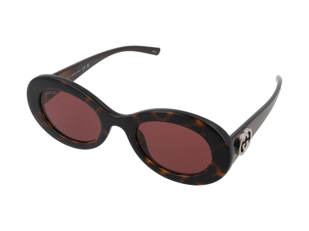 Gucci Tortoiseshell Frame Red Lens Sunglasses