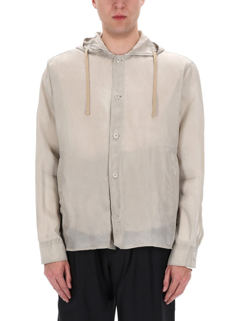 Our Legacy Black Rover Shirt Hooded Cupro Jacket