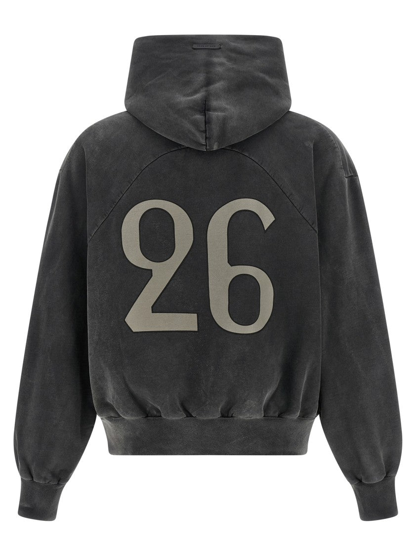 Fear Of God '26' Graphic Used-Effect Cotton Hoodie