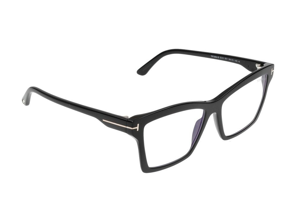 Tom Ford Black Oversized Square Frame Eyeglasses