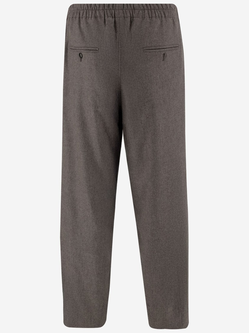 Giorgio Armani Pleated Stretch Wool Blend Pants With Comfortable Waist