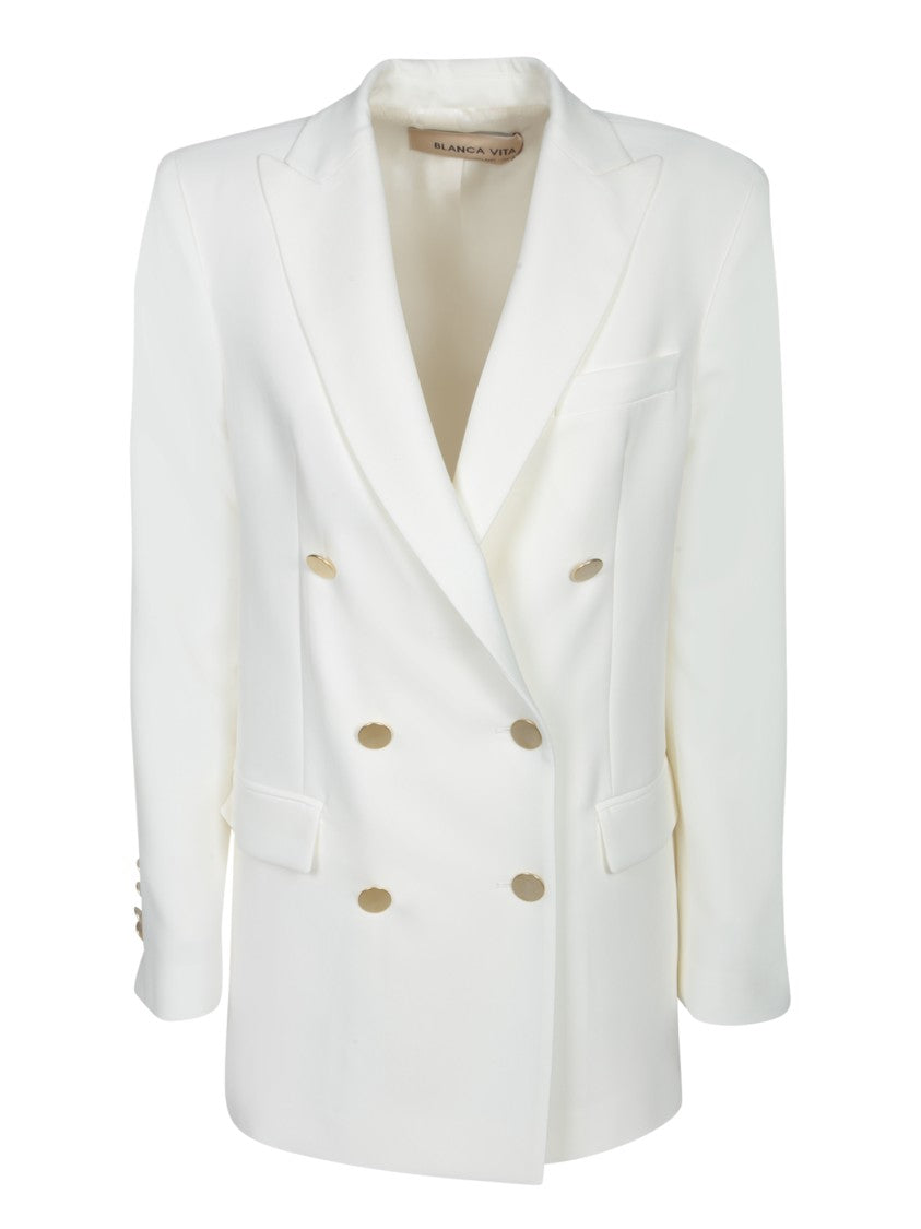 Blanca Vita Double-Breasted Jacket With Silky Inner Lining