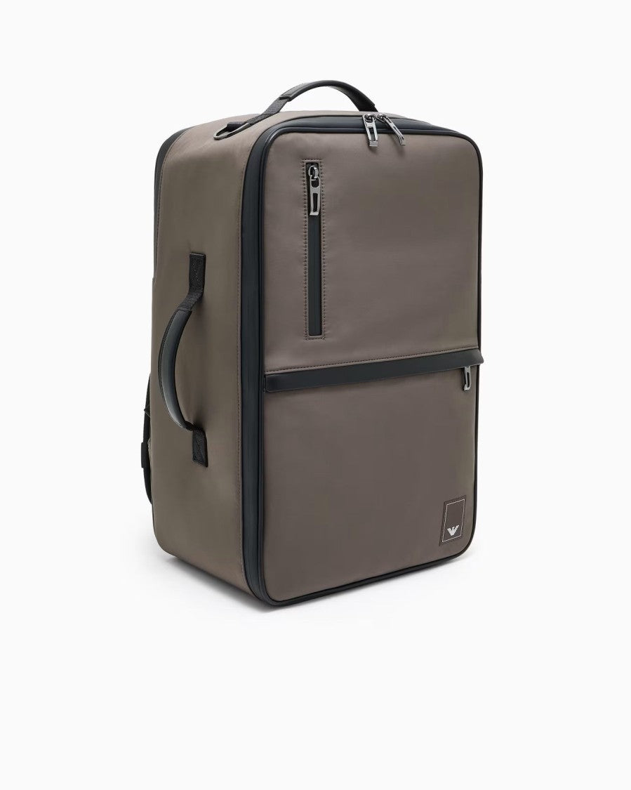 Emporio Armani Kambaba Nylon Backpack With Multiple Compartments And Padded Straps