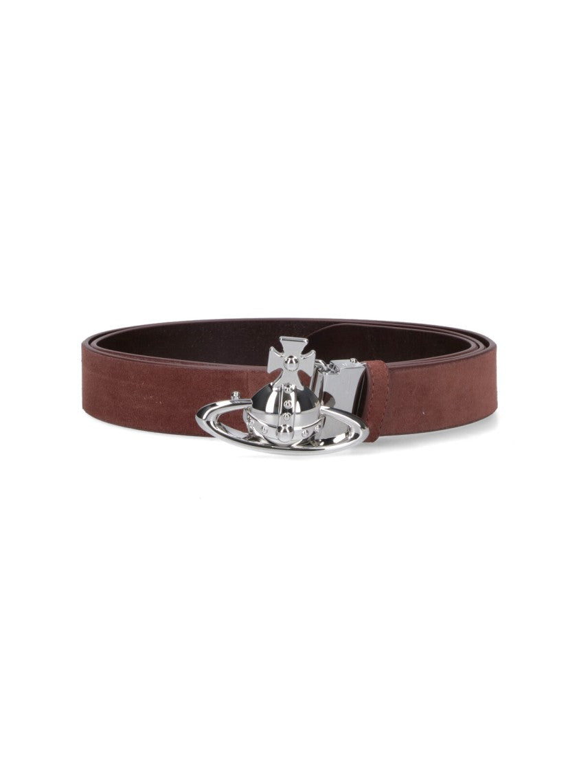 Vivienne Westwood Reversible Brown Suede And Black Leather Belt