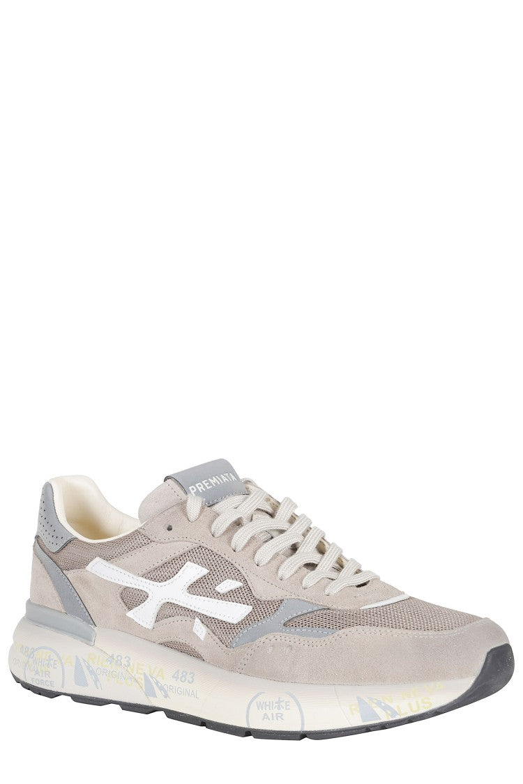 Premiata Taupe Mick 0.1 Iconic Side Design Leather Sneakers