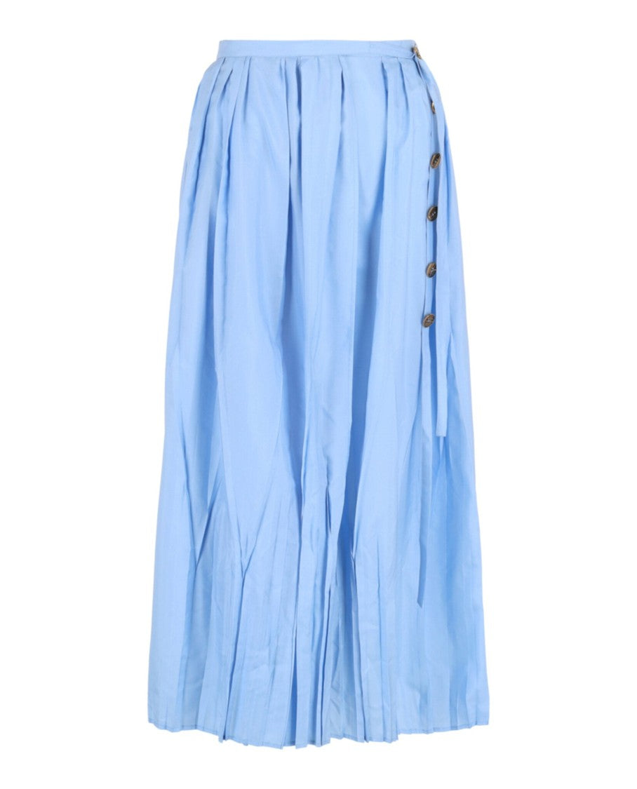 Ferragamo Pleated Wrap Midi Skirt