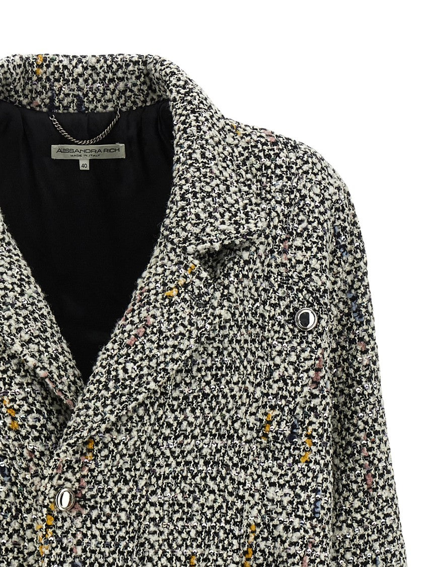 Alessandra Rich Tweed Bomber Jacket