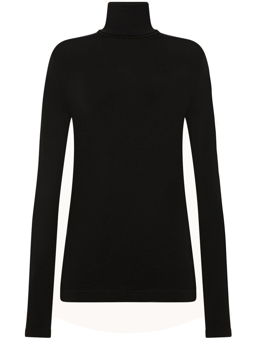 Wolford Black Aurora Biodegradable Fabric Fitted Turtleneck