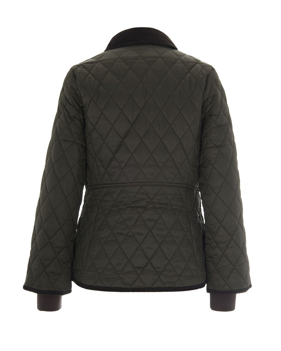 Barbour Fitted Quilted Jacket With Technical Fabric And Ribbed Cuffs