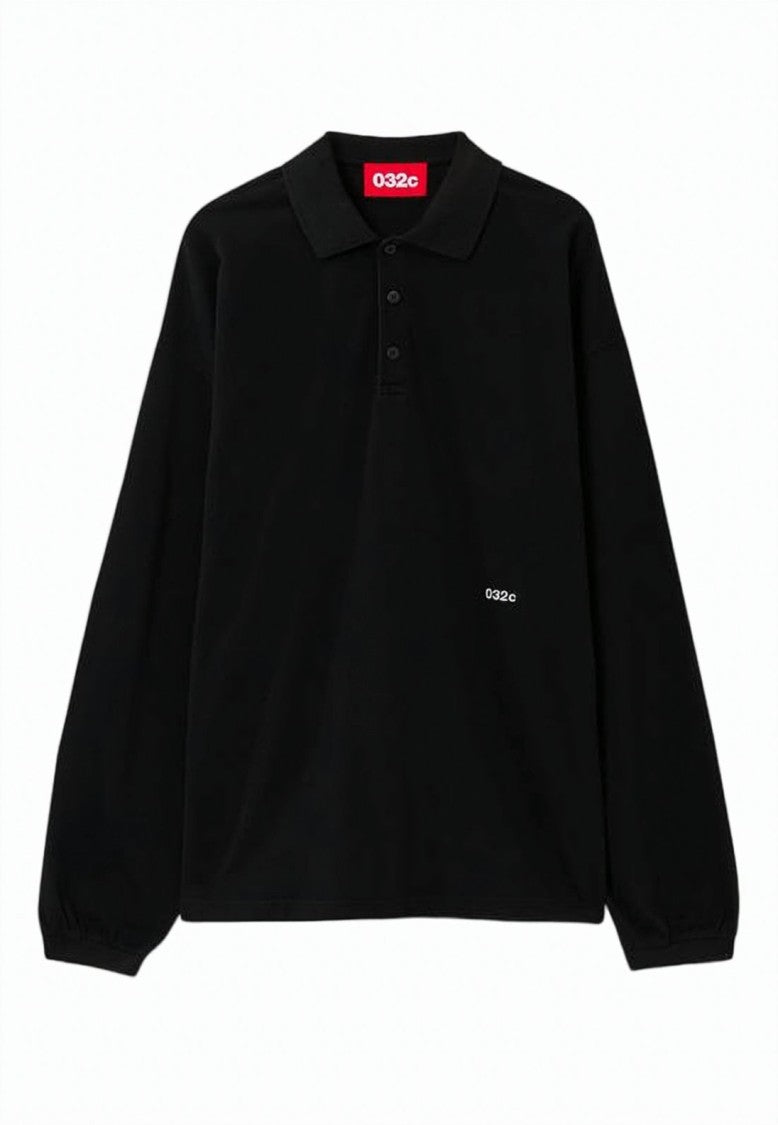 032C Long-Sleeve Polo Shirt With Classic Collar