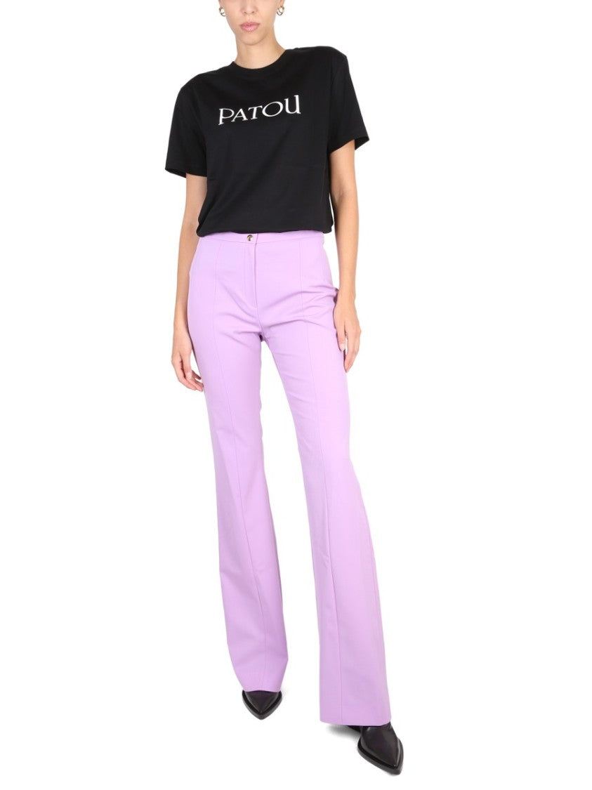 Patou High-Waisted Flared Virgin Wool Pants