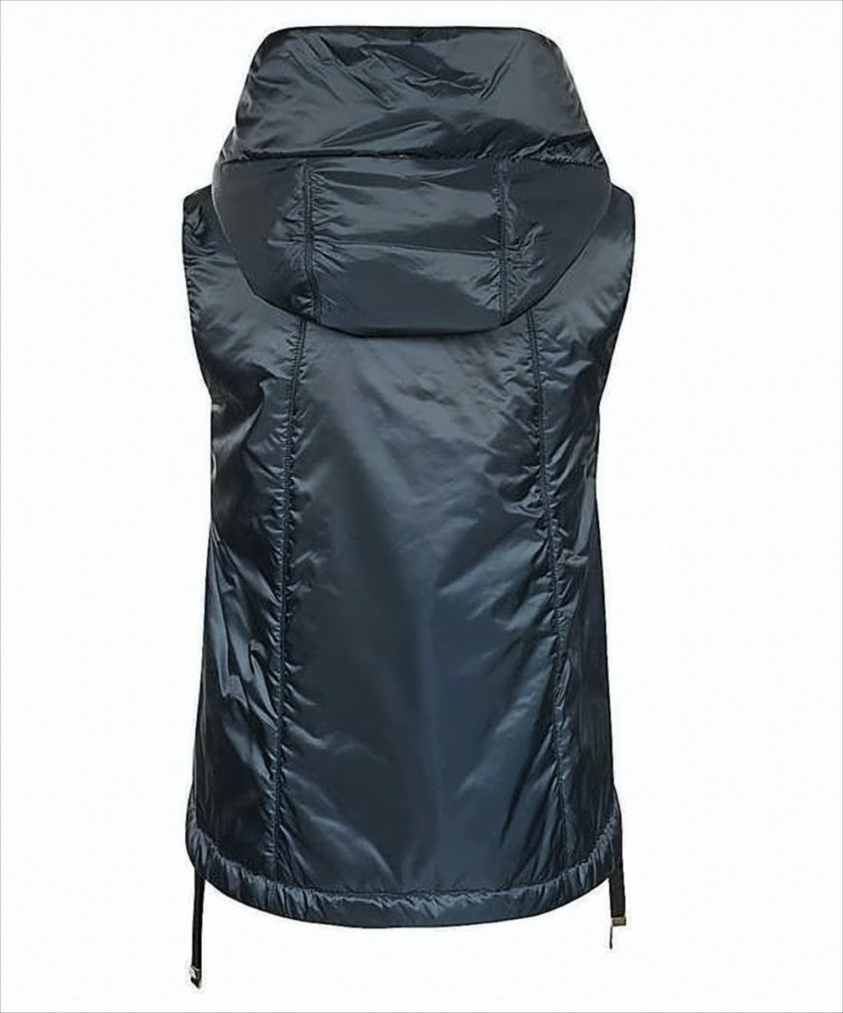 Max Mara Padded High Collar Vest With Adjustable Hem And Zip Front