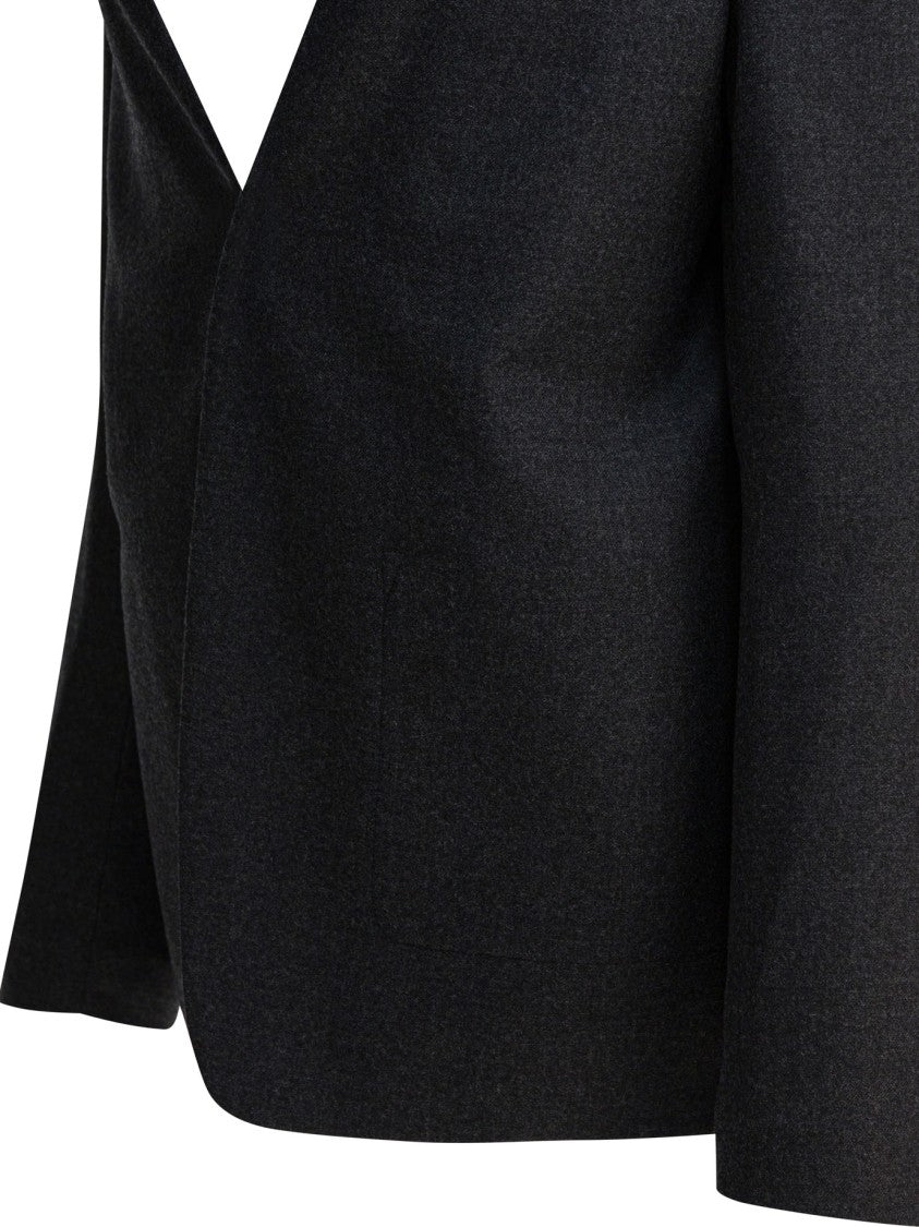 Maison Margiela Virgin Wool Blazer With Geometric Silhouette And Distinctive Topstitches