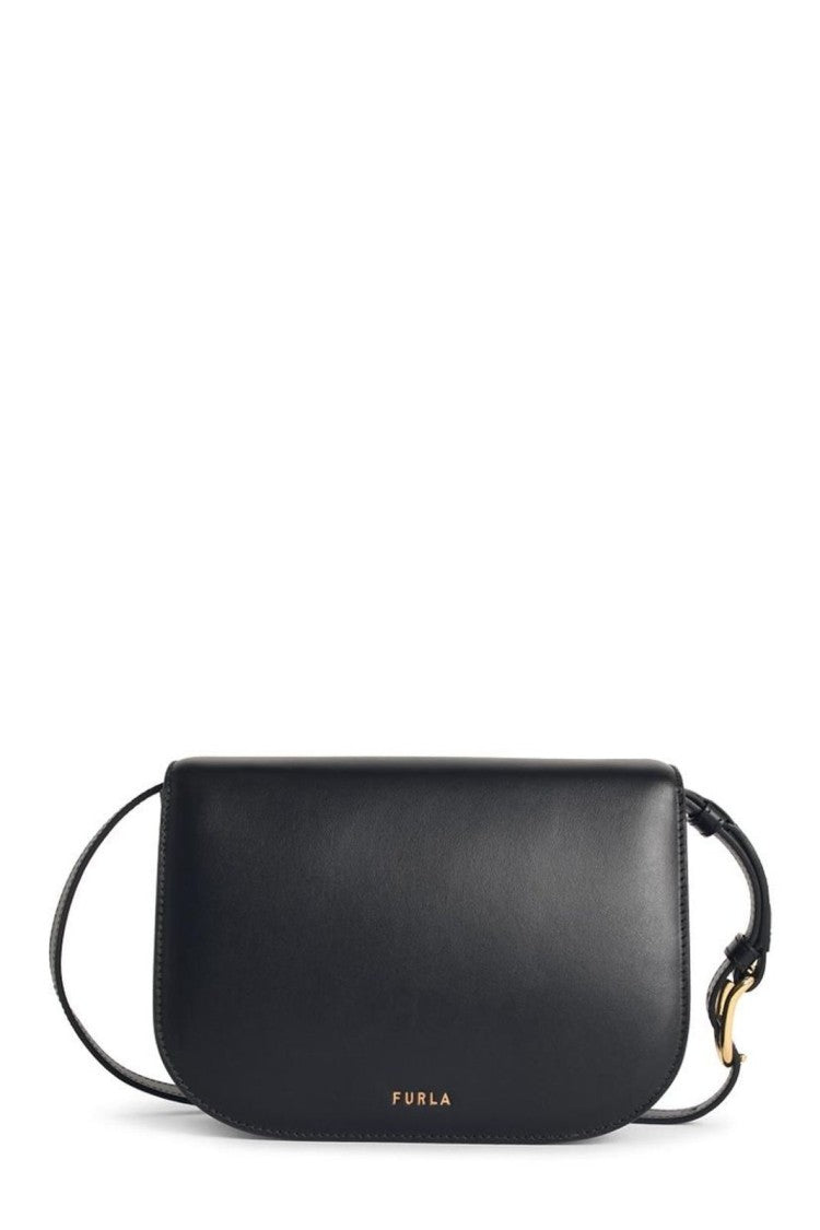Furla Compact Black Bag With Rounded Flap