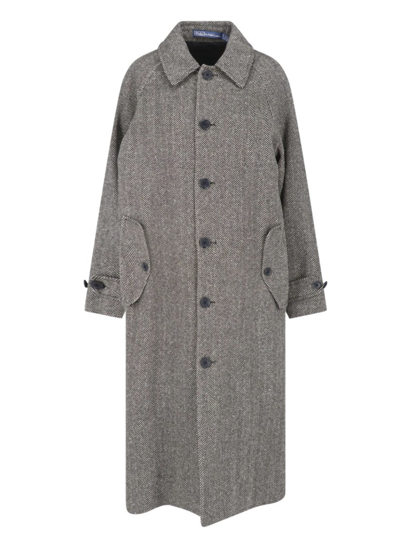 Polo Ralph Lauren Black Mid-Length Wool-Blend Coat