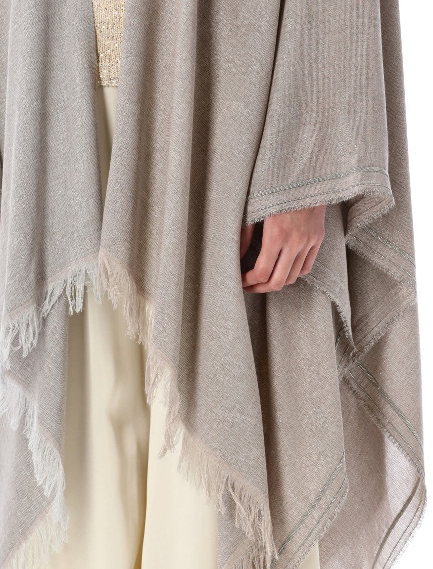 Fabiana Filippi Open Design Cape With Fringed Edges