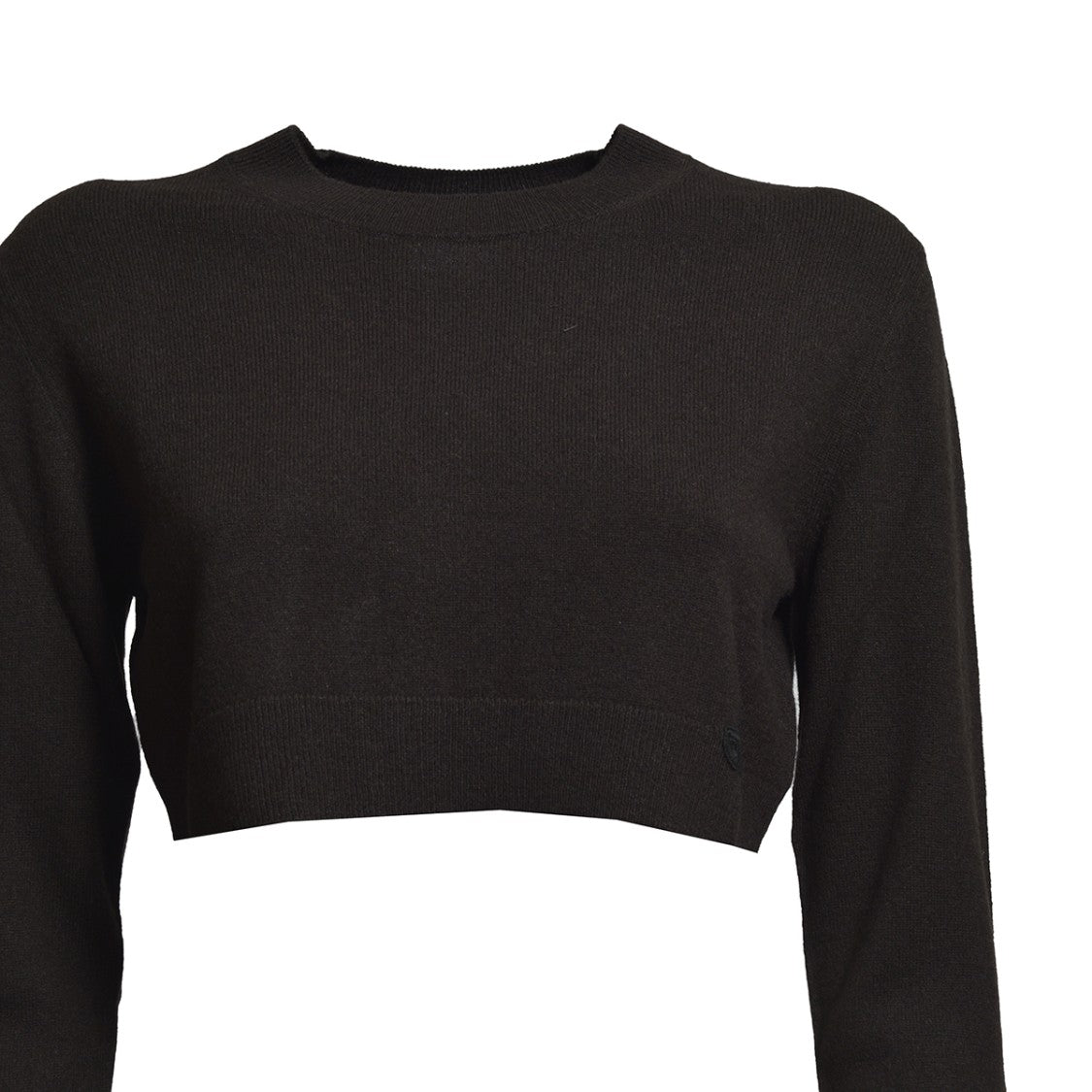 Patou Wool Cashmere Cropped Sweater - Chocolate