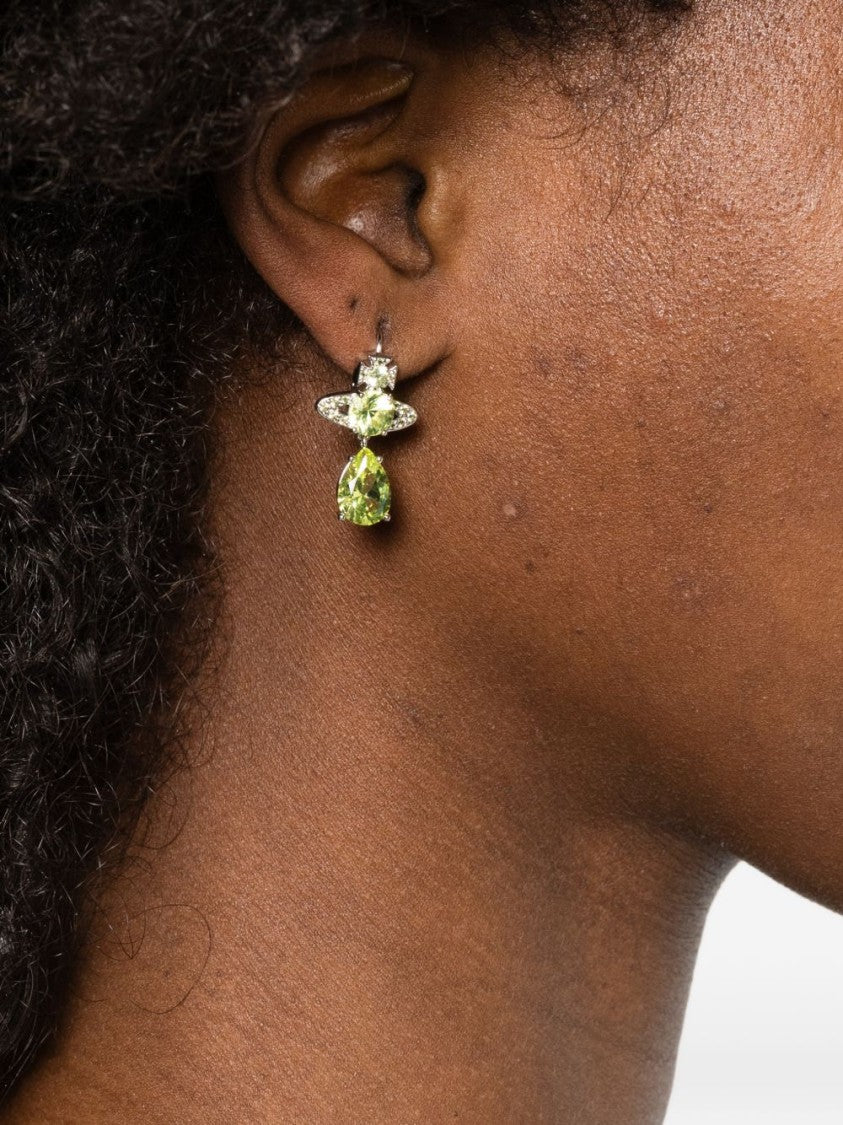 Vivienne Westwood Elegant Silver Orb Drop Earrings