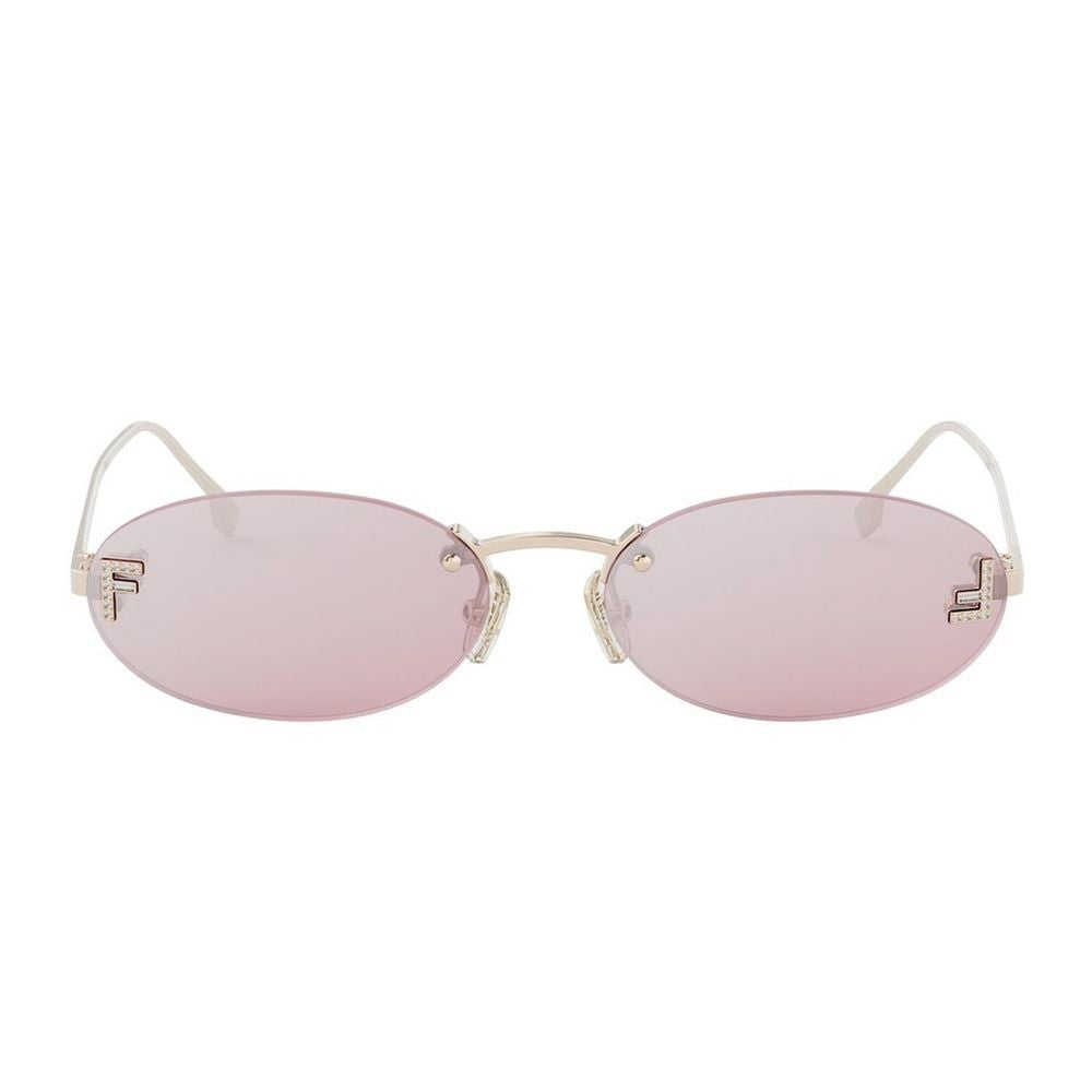 Fendi First Crystal 90S Inspired Oval Rimless Sunglasses