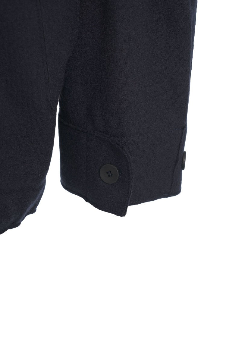 Transit Hooded Jacket With Hidden Zipper And Textured Fabric