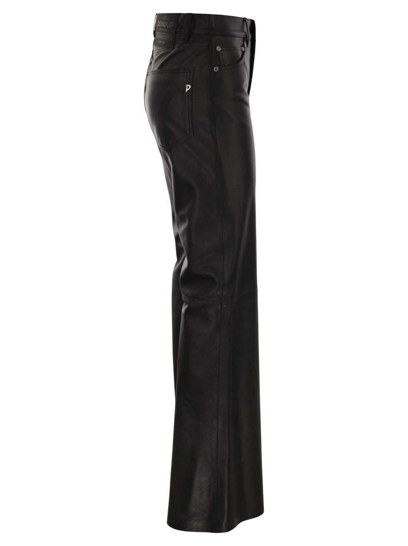 Dondup Amber - Wide-Leg Lambskin Trousers