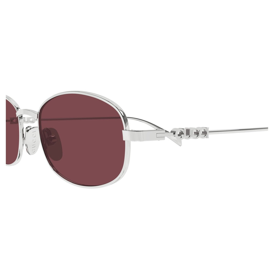 Gucci Gg1940s Polished Silver Oval-Shaped Sunglasses