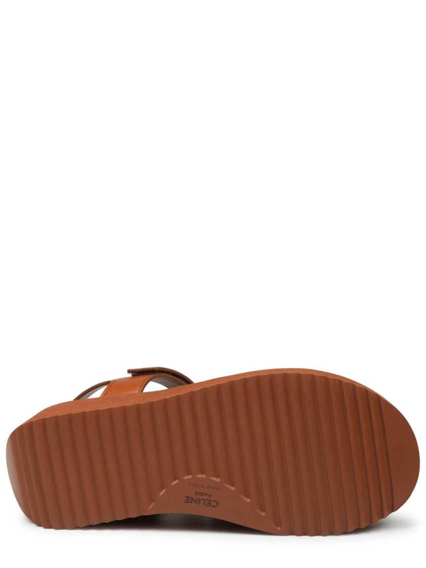 Celine Sunny Platform Cut-Out Calf Leather Sandals