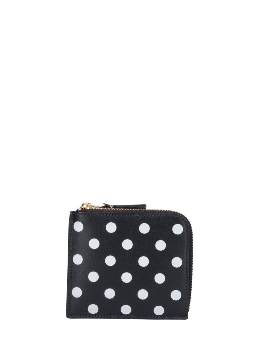Comme Des Garçons Polka Dot Printed Leather Compact Wallet