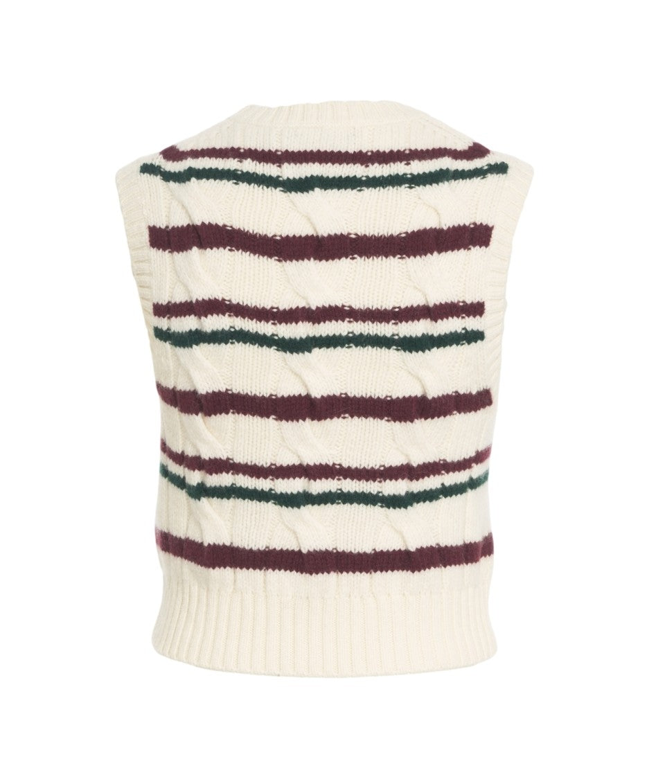 Polo Ralph Lauren Cable Knit Vest With Ribbed Hem