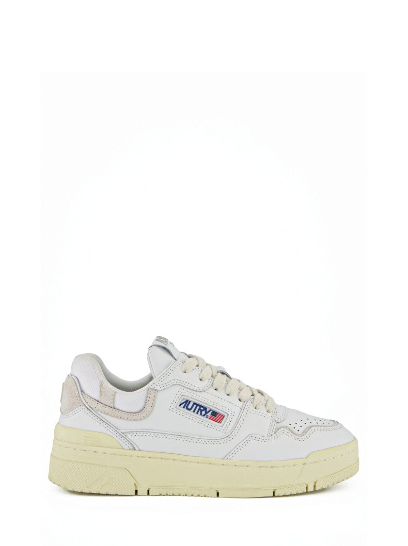 Autry White Sneakers With Smooth And Suede Textures
