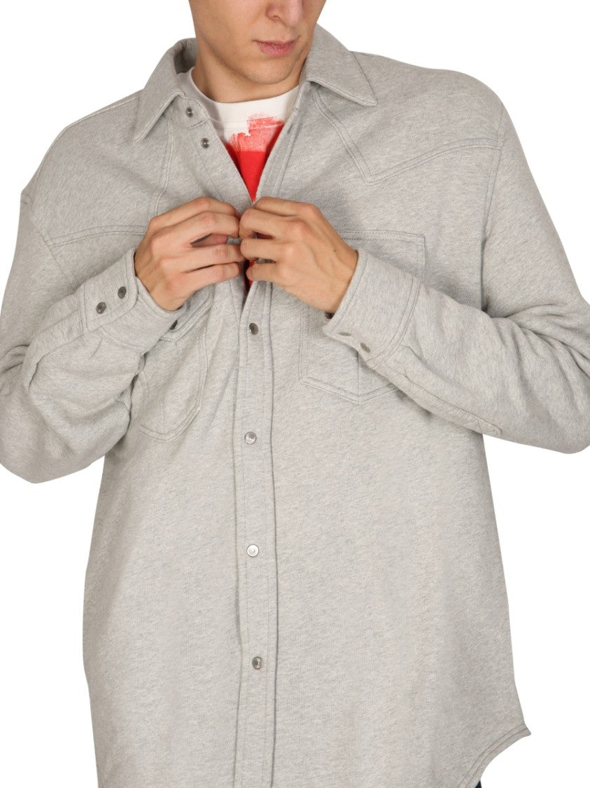 Diesel Classic Collar Cotton Shirt With Buttoned Details
