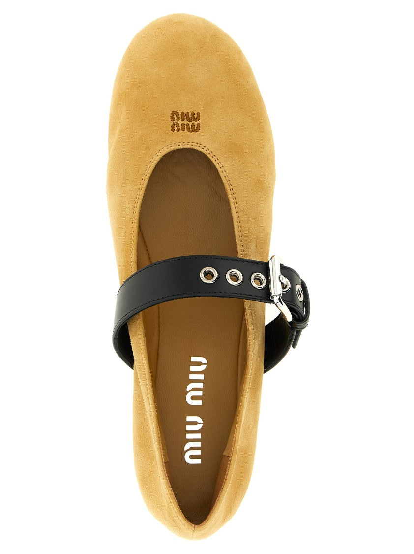 Miu Miu Buckle Ballet Flats