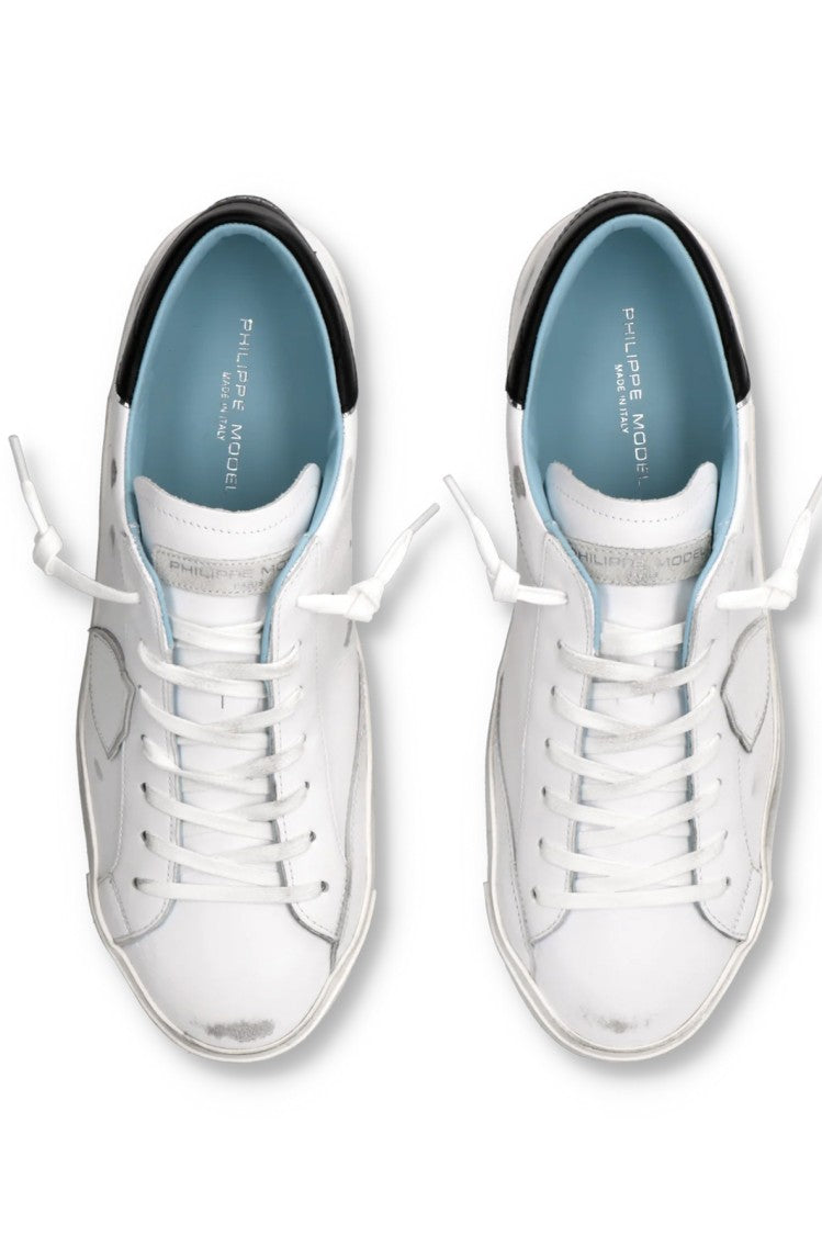 Philippe Model Paris Leather Black Trim Sneakers