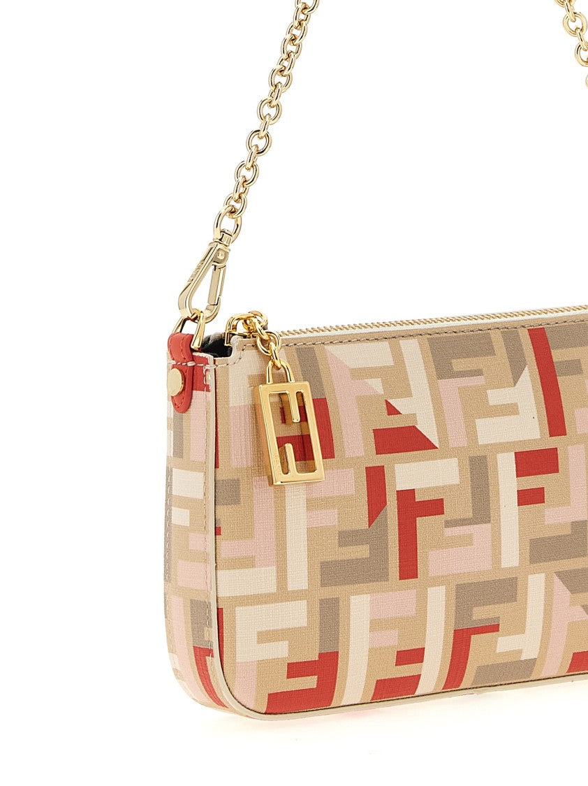 Fendi Iconic Ff Pattern Fabric Pouch With Gold-Tone Accents