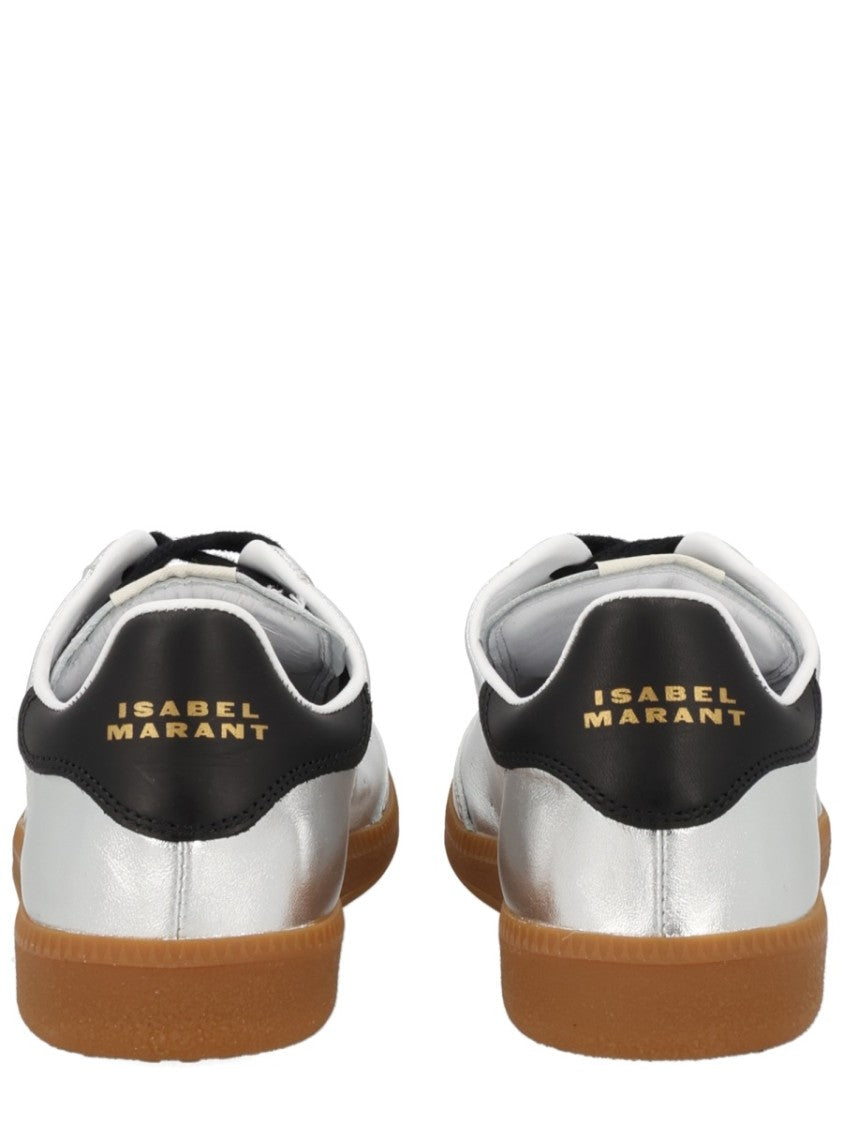 Isabel Marant Silver Kaycee Metallic Sheepskin Leather Sneakers