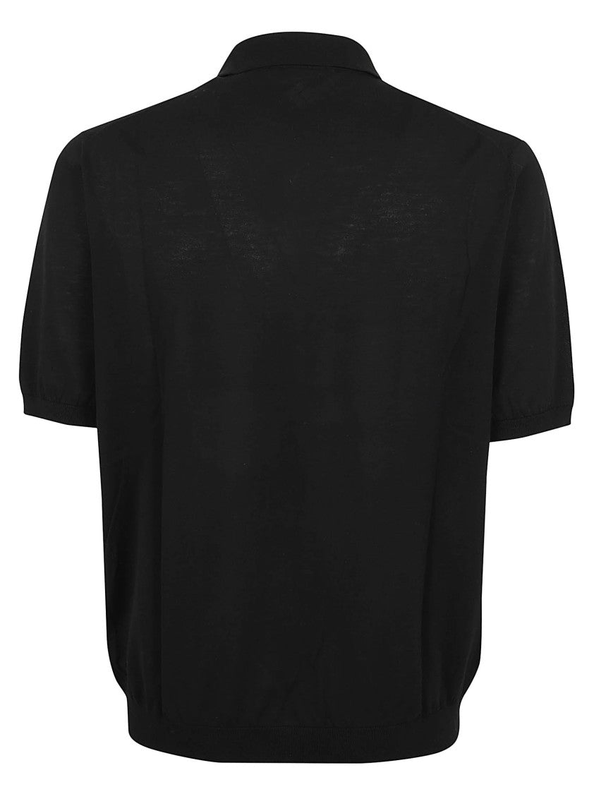 Ballantyne Black Cotton Polo Shirt