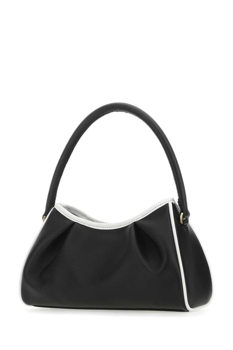 Elleme Two-Tone Leather Dimple Moon Shoulder Bag