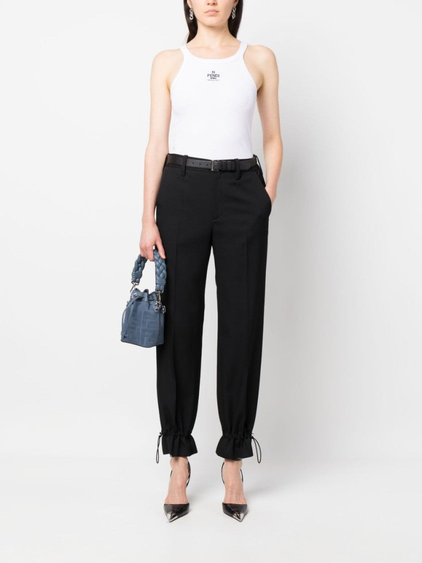 Fendi Fitted Ribbed Tank Top With Square Neckline
