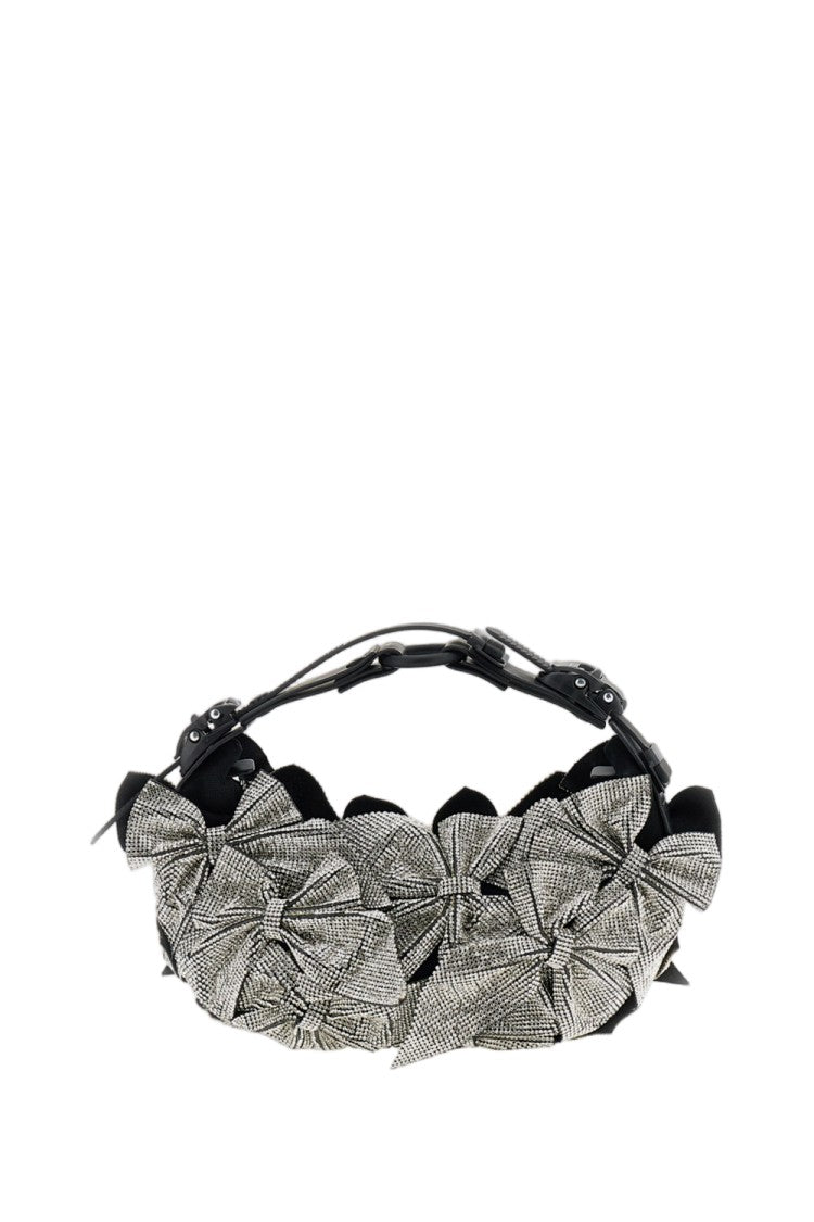 Junya Watanabe Cotton Shoulder Bag With Rhinestone Bow Embellishments