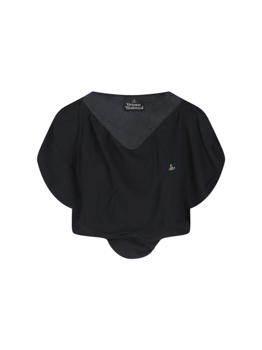 Vivienne Westwood Black Heart Fitted High Neck Top