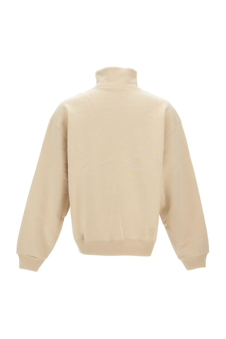 Jacquemus High Neck Gros Grain Sweatshirt With Metal Zip And Logo