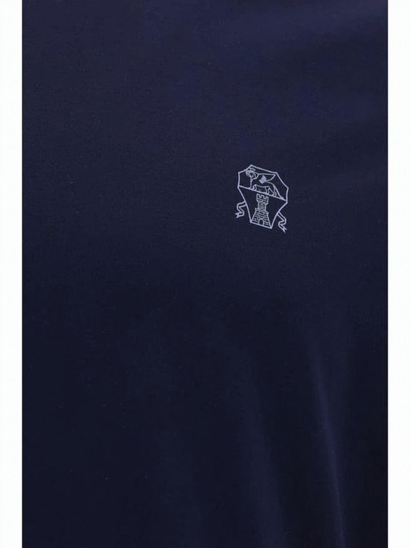 Brunello Cucinelli Smooth Cotton Jersey Crew Neck T-Shirt With Subtle Emblem