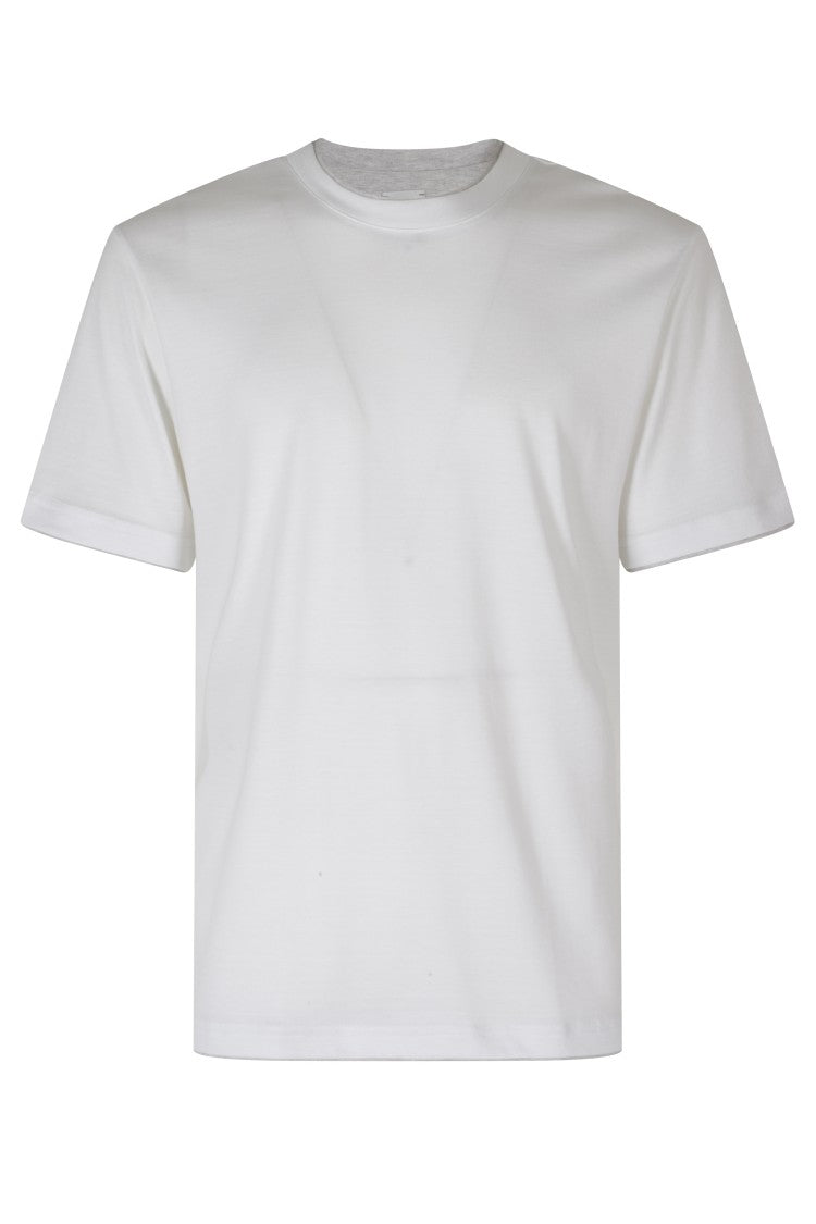 Eleventy Crewneck Melange Trim Cotton T-Shirt