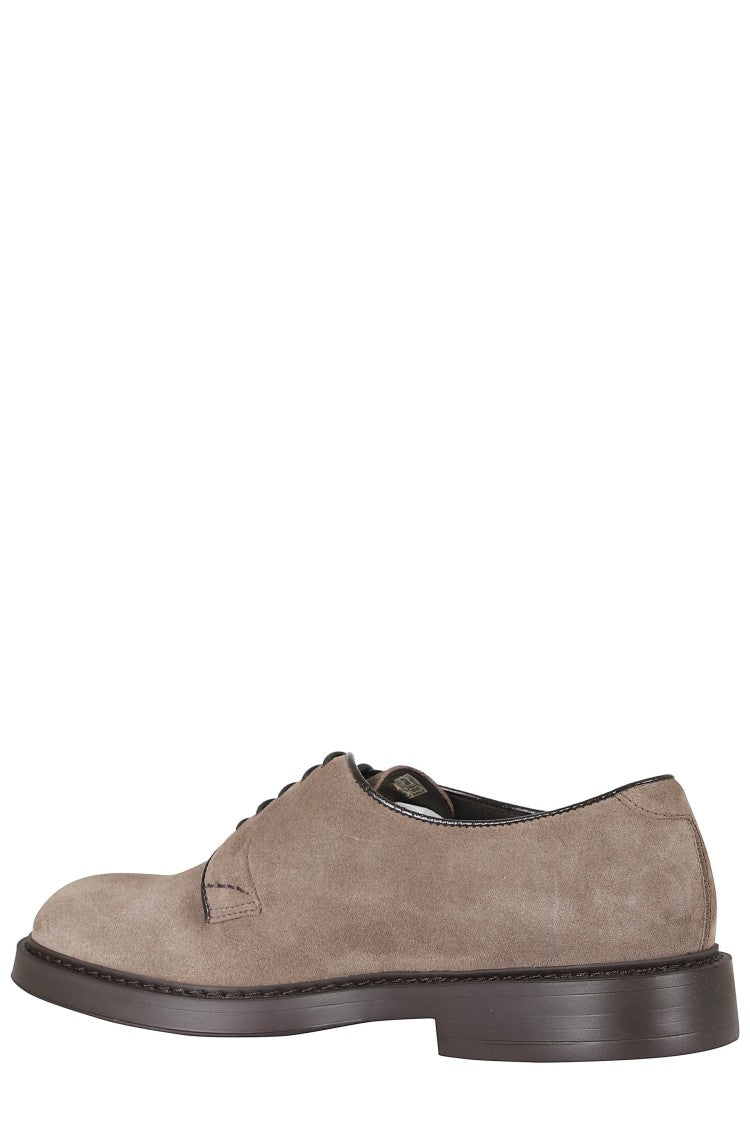Doucal's Creta Rounded-Toe Suede Derby Shoes