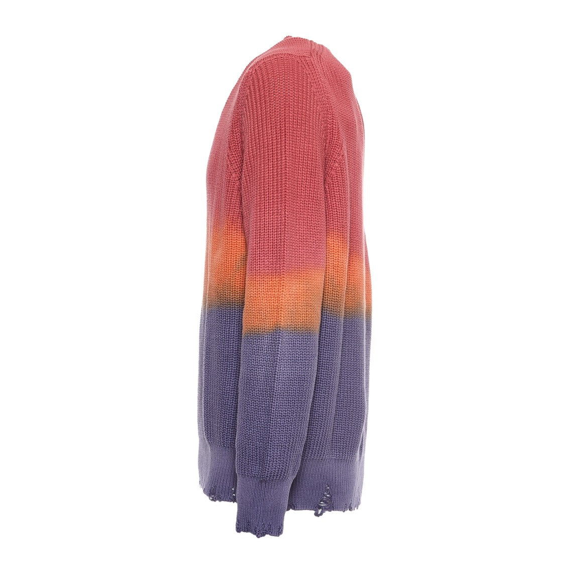 Amaranto Crew-Neck Sweater With Unique Dégradé Effect